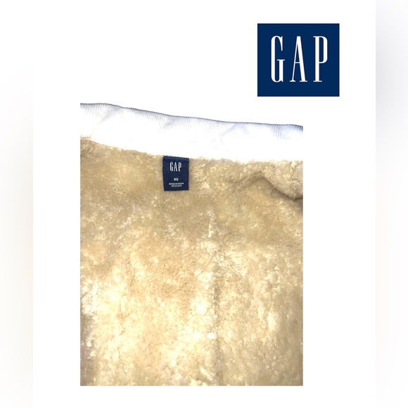 Gap cream corduroy jacket Sherpa lined size xs coat - Picture 2 of 5